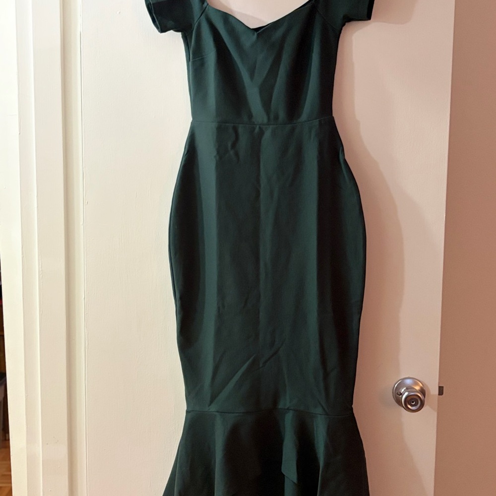 Lulu's Dark Green Midi Dress